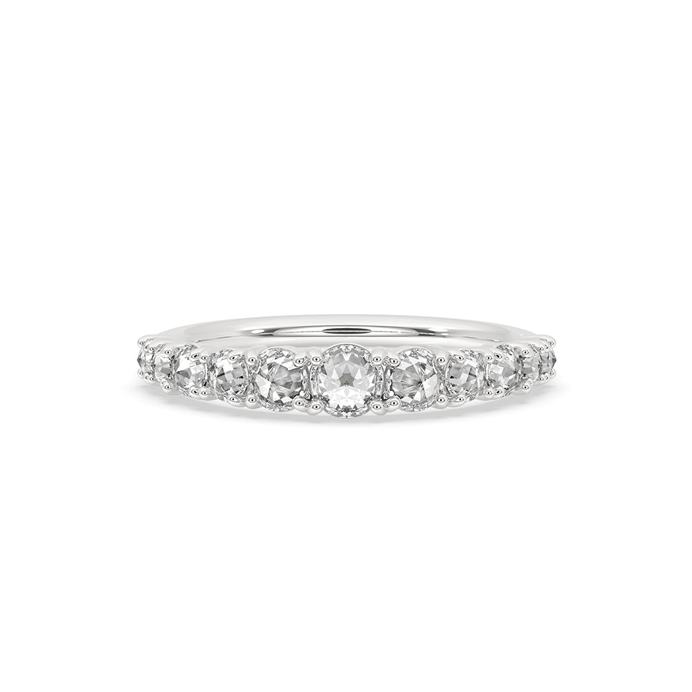 Half Eternity Wedding Band In White Gold