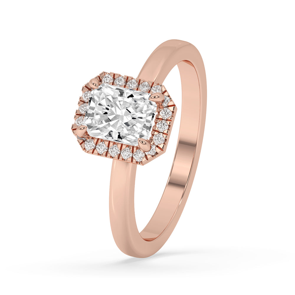 Radiant Engagement Ring with Elegant Halo Style Secondary image