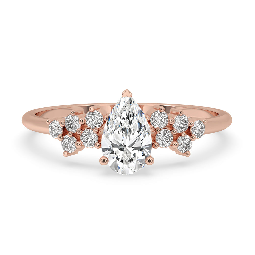 Pear Shaped Diamond Ring - Side Stone