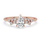 Pear Shaped Diamond Ring - Side Stone