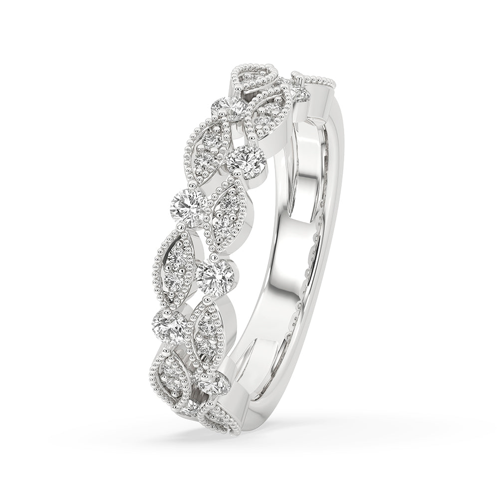 Double Row White Gold Eternity Band
