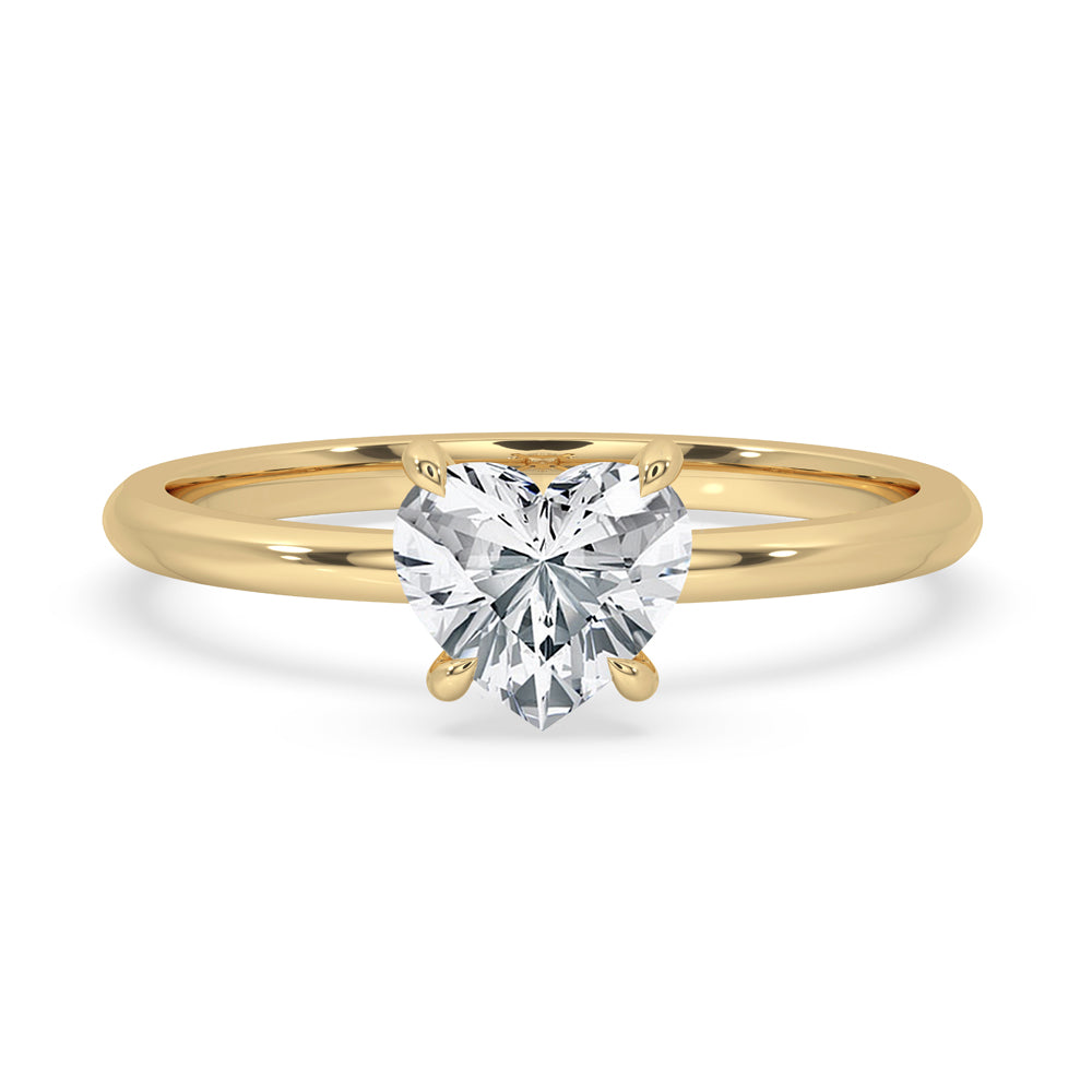 Heart Cut Hidden Halo Engagement Ring In Yellow Gold Main image