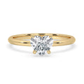 Heart Cut Hidden Halo Engagement Ring In Yellow Gold