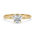 Heart Cut Hidden Halo Engagement Ring In Yellow Gold