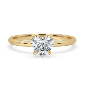 Heart Cut Hidden Halo Engagement Ring In Yellow Gold