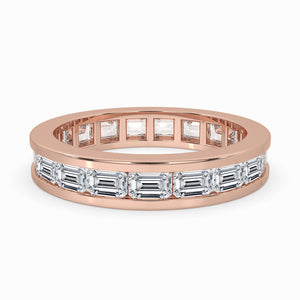 Emerald Cut Diamond Band – East West Setting