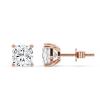 Rose Gold Cushion Cut Diamond Earrings