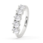 5 Stone Round Rose Cut Diamond Band