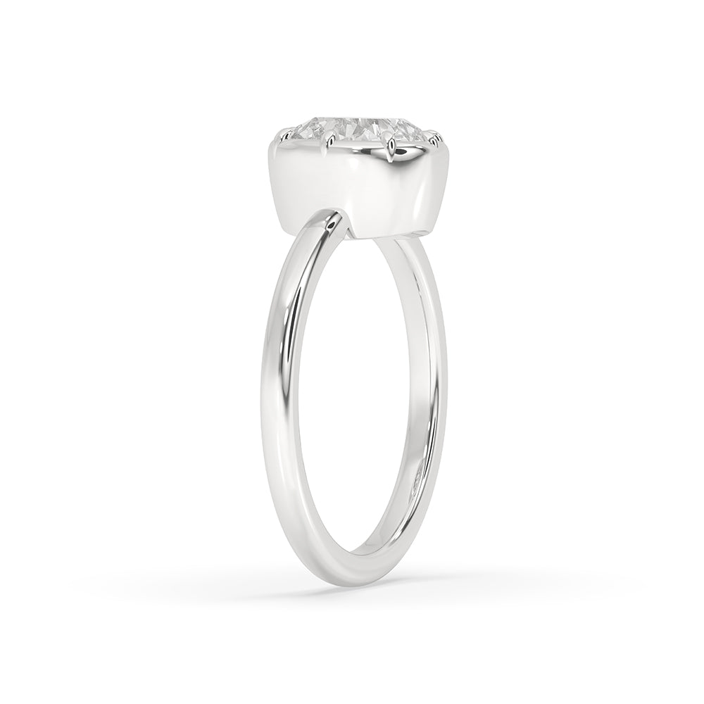 Cushion Cut Bezel Set Diamond Ring