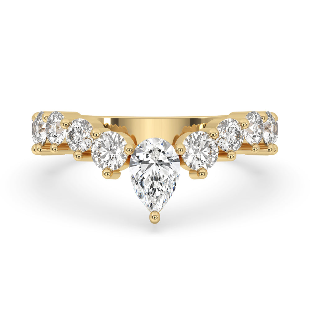 Curved Diamond Wedding Band - Round Diamonds Imagen principal del producto