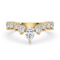 Curved Diamond Wedding Band - Round Diamonds