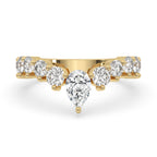 Curved Diamond Wedding Band - Round Diamonds