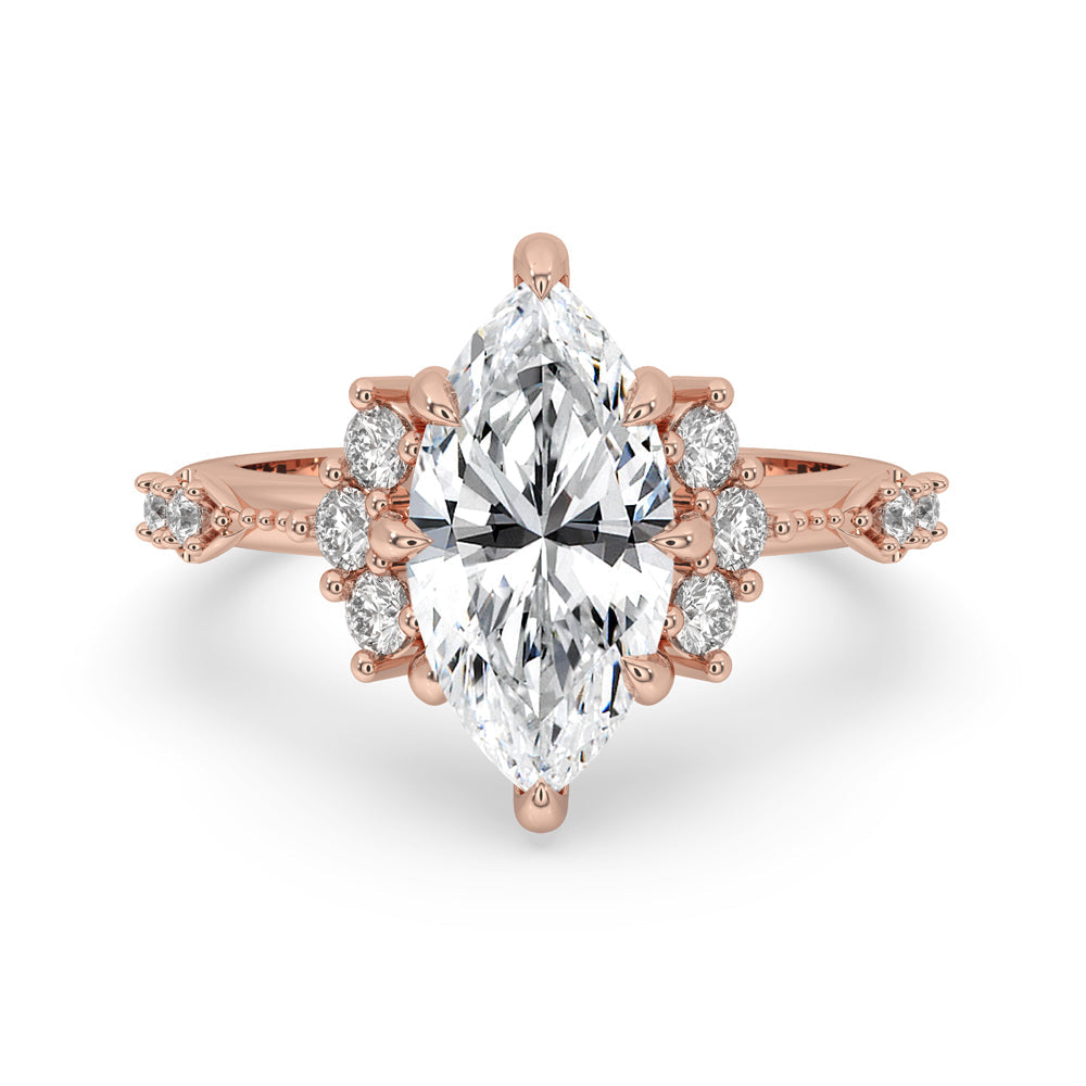 Marquise Engagement Ring with Side Stone Main image