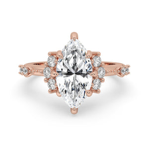 Marquise Engagement Ring with Side Stone