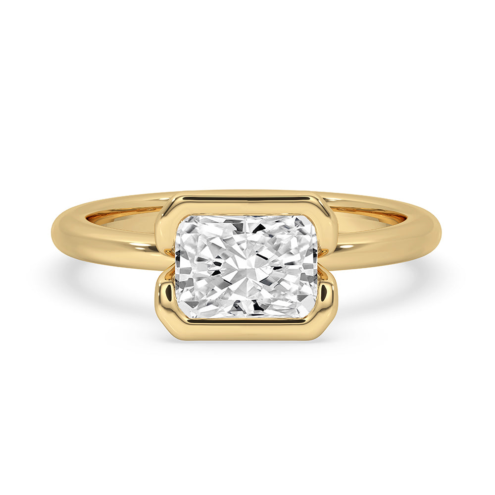 Half Bezel Set Ring In Yellow Gold Main image