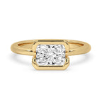 Half Bezel Set Ring In Yellow Gold