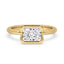 Half Bezel Set Ring In Yellow Gold