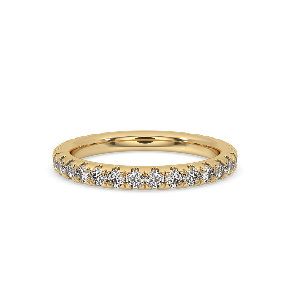 Round Diamond Gold Band In Half Eternity Style Image principale du produit