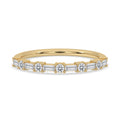 Baguette and Round Diamond Band - Half Eternity