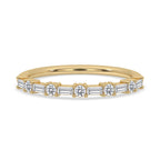 Baguette and Round Diamond Band - Half Eternity