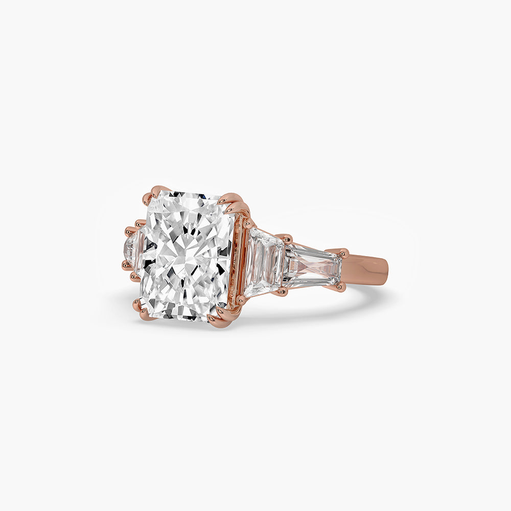 5 Stone Diamond Ring With Radiant Center Stone Secondary image