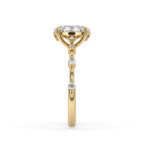 Oval Diamond Engagement Ring in Distance Pave Style