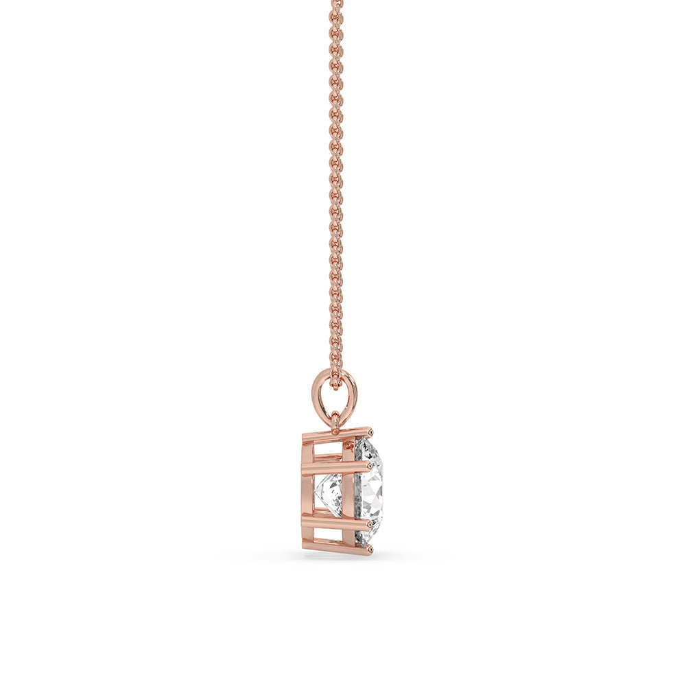 Round Diamond Rose Gold Pendant Zweitbild