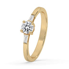 3 Stone Diamond Engagement Ring In Yellow Gold