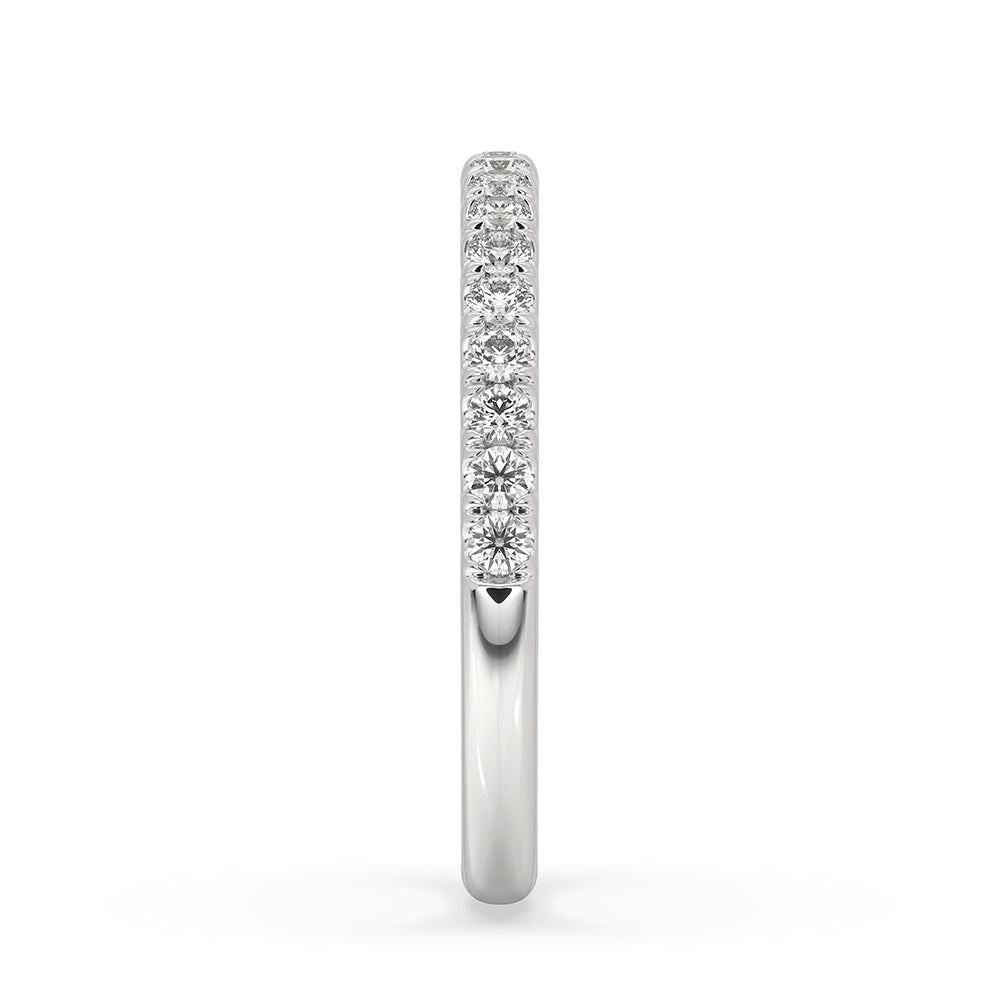 Round Diamond Wedding Band with Half Eternity