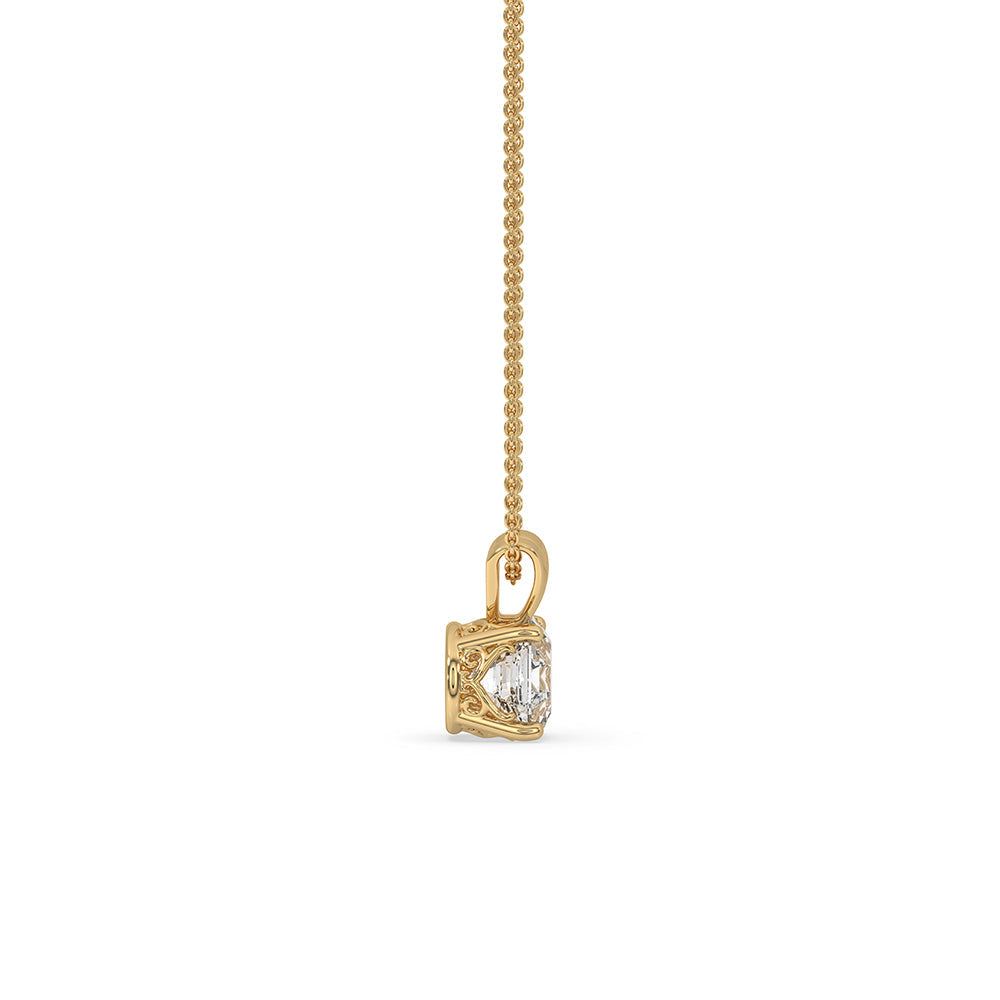 Solitaire Diamond Pendant With Octagon Cut Immagine secondaria del prodotto
