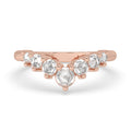 Curved Wedding Band - Round Rose Cut Diamonds