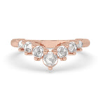 Curved Wedding Band - Round Rose Cut Diamonds
