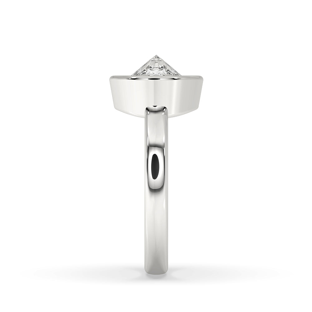 Round Rose Cut Diamond Ring In Bezel Setting