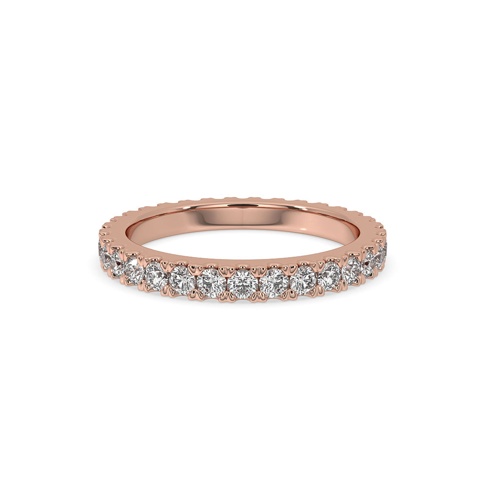 Rose Gold Diamond Eternity Band With Round Cut Image principale du produit