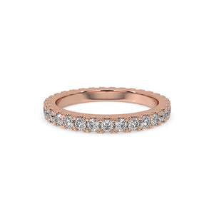 Rose Gold Diamond Eternity Band With Round Cut