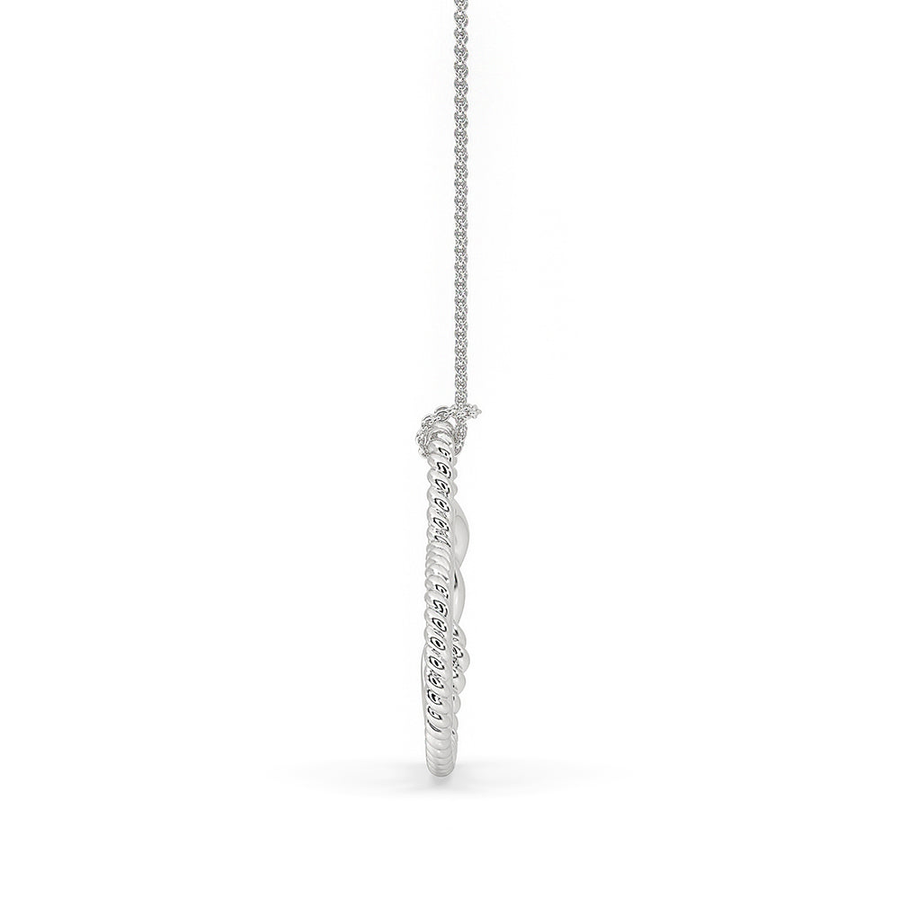 White Gold Heart Pendant - Unique Design