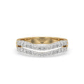Round Diamond Double Row Wedding Band
