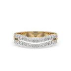 Round Diamond Double Row Wedding Band