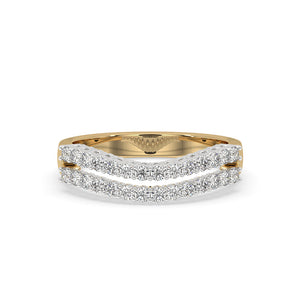 Round Diamond Double Row Wedding Band