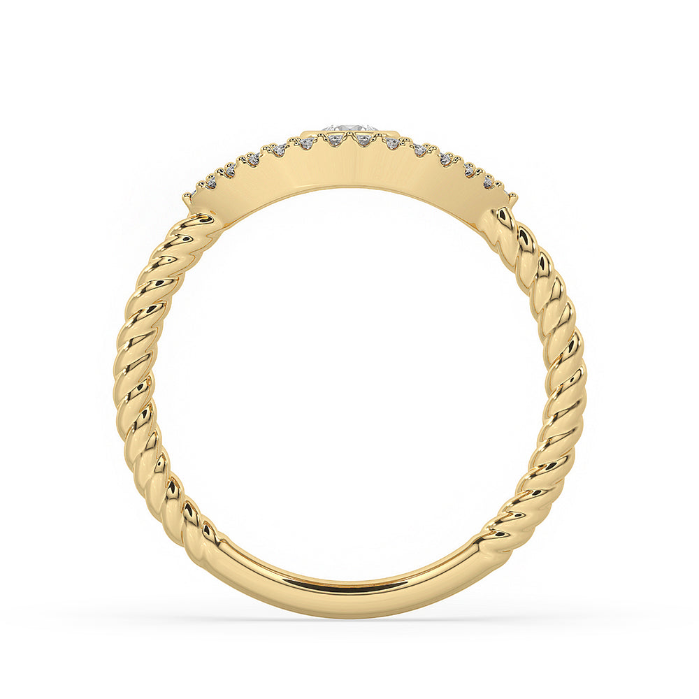 Twisted Band Engagement Ring With Round Diamond