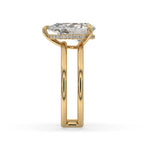 Pear Diamond Engagement Ring with Hidden Halo Design
