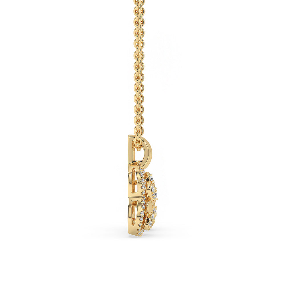 Heart Shaped Diamond Pendant - Yellow Gold Secondary image