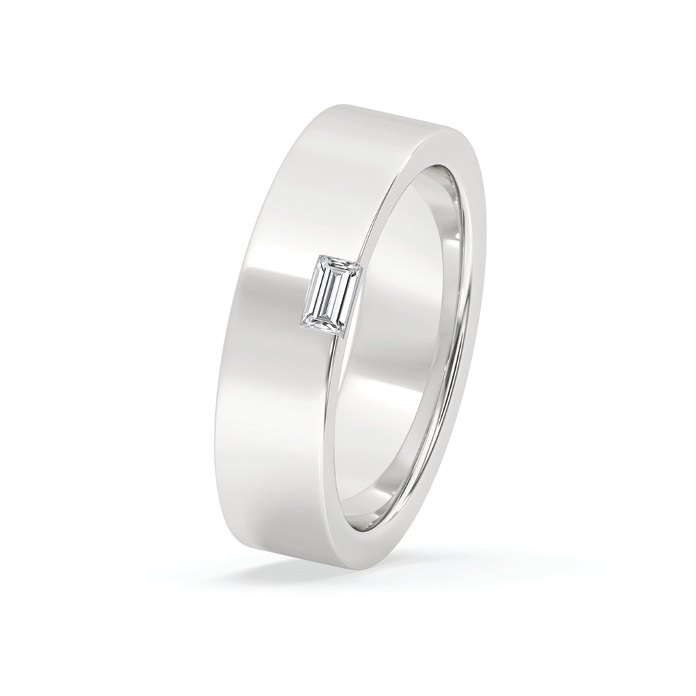 Solitaire Baguette Wedding Ring – White Gold Secondary image