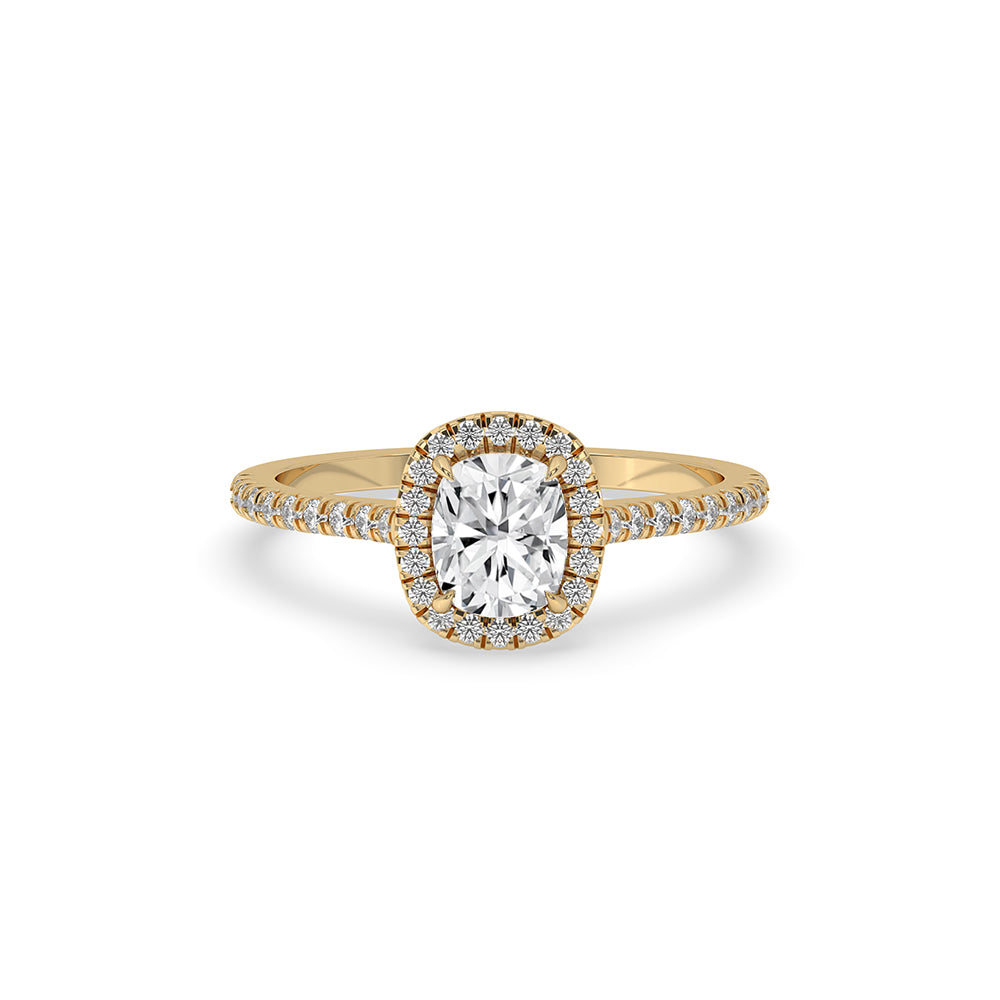 Cushion Cut Pave Set Diamond Ring Main image