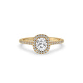 Cushion Cut Pave Set Diamond Ring