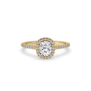 Cushion Cut Pave Set Diamond Ring