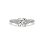 Cushion Cut Diamond Ring With Split Pave Style