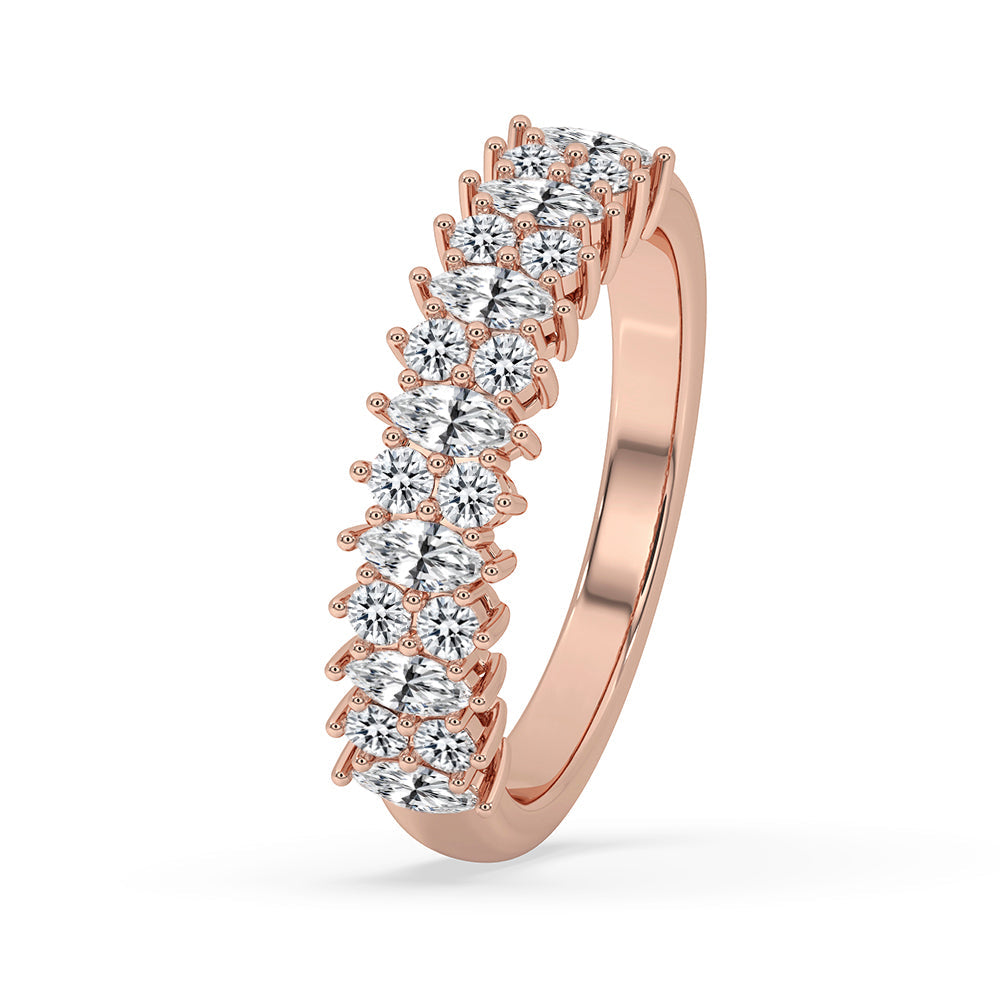 Shared Prong Wedding Band In Rose Gold Secondary image