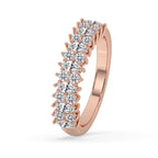 Shared Prong Wedding Band In Rose Gold