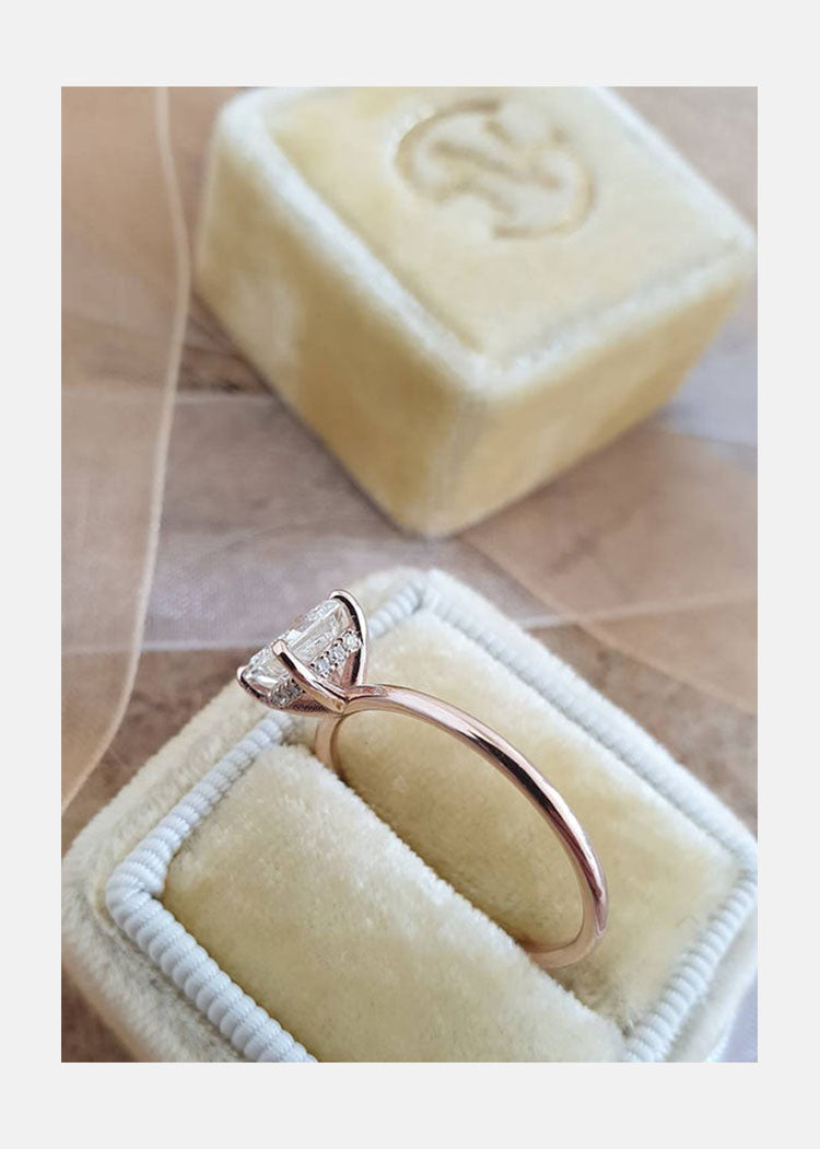 1.02 CT Princess Cut Solitaire Moissanite Engagement Ring